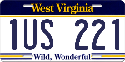 WV license plate 1US221