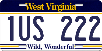 WV license plate 1US222