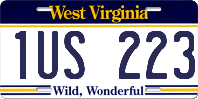 WV license plate 1US223