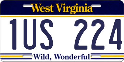 WV license plate 1US224