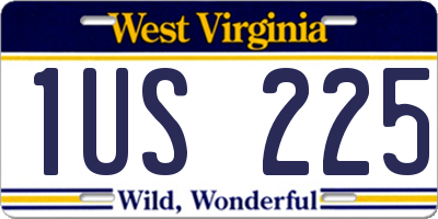 WV license plate 1US225