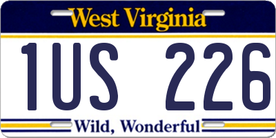 WV license plate 1US226