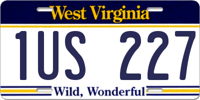 WV license plate 1US227