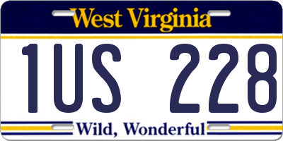 WV license plate 1US228