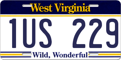 WV license plate 1US229