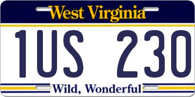 WV license plate 1US230
