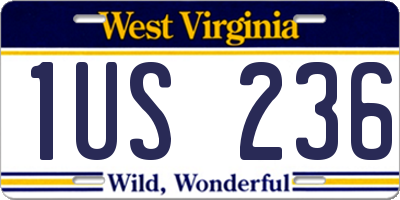 WV license plate 1US236