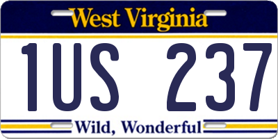 WV license plate 1US237