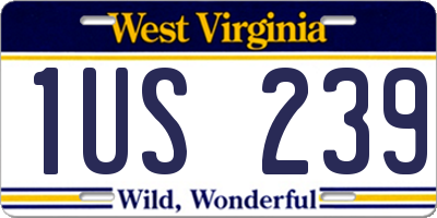 WV license plate 1US239