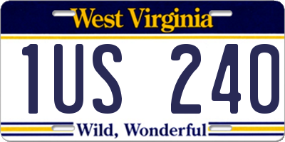 WV license plate 1US240