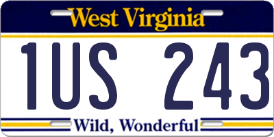 WV license plate 1US243