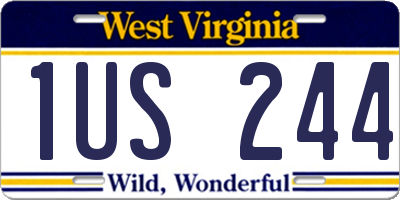 WV license plate 1US244