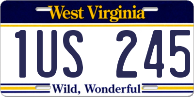 WV license plate 1US245