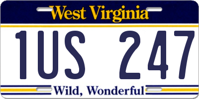 WV license plate 1US247