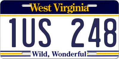 WV license plate 1US248