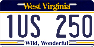 WV license plate 1US250
