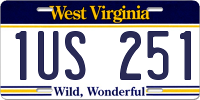 WV license plate 1US251
