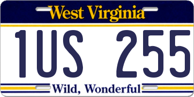 WV license plate 1US255