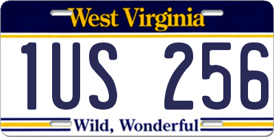 WV license plate 1US256