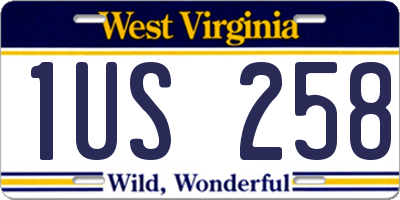 WV license plate 1US258
