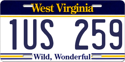 WV license plate 1US259