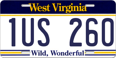 WV license plate 1US260