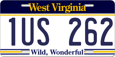 WV license plate 1US262