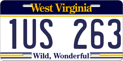 WV license plate 1US263