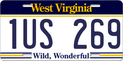 WV license plate 1US269