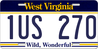 WV license plate 1US270
