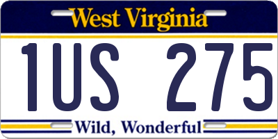 WV license plate 1US275