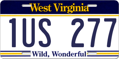 WV license plate 1US277
