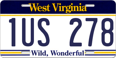WV license plate 1US278