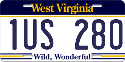 WV license plate 1US280