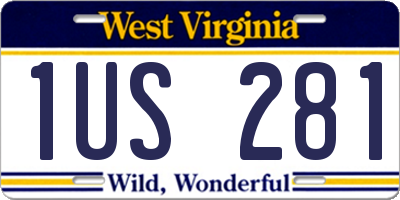 WV license plate 1US281