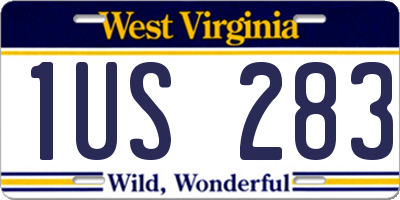 WV license plate 1US283