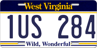 WV license plate 1US284