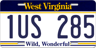 WV license plate 1US285