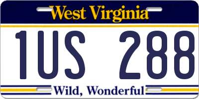 WV license plate 1US288