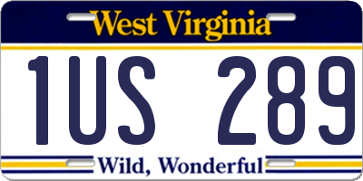 WV license plate 1US289
