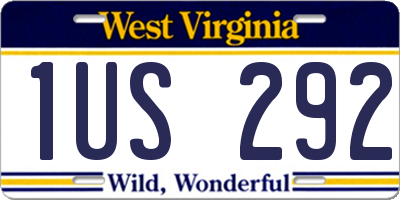 WV license plate 1US292