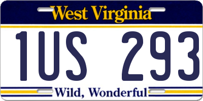 WV license plate 1US293