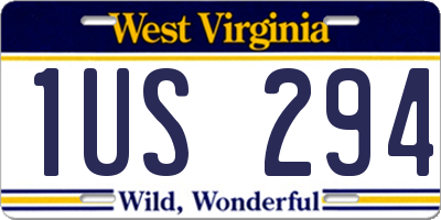 WV license plate 1US294
