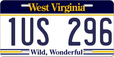WV license plate 1US296