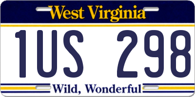 WV license plate 1US298