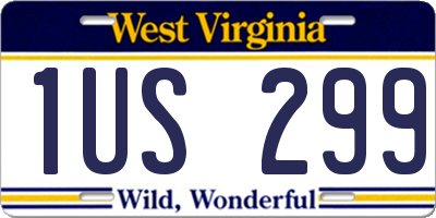 WV license plate 1US299
