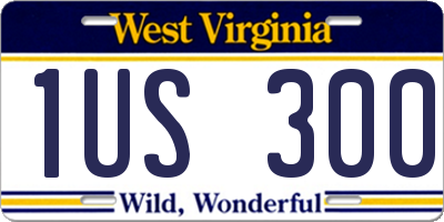 WV license plate 1US300