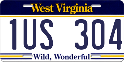 WV license plate 1US304
