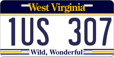 WV license plate 1US307