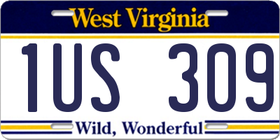 WV license plate 1US309